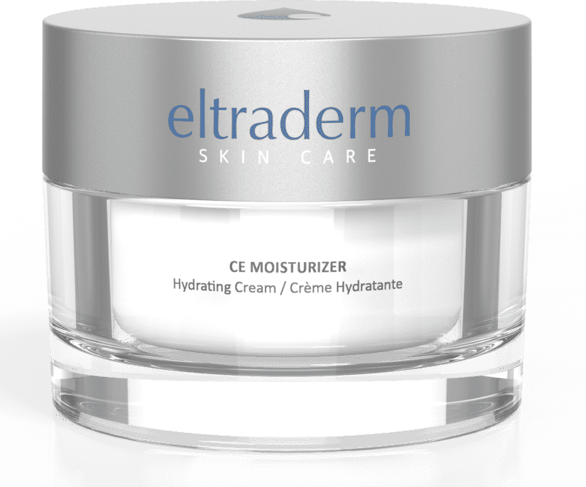 a container of cream on a black surface