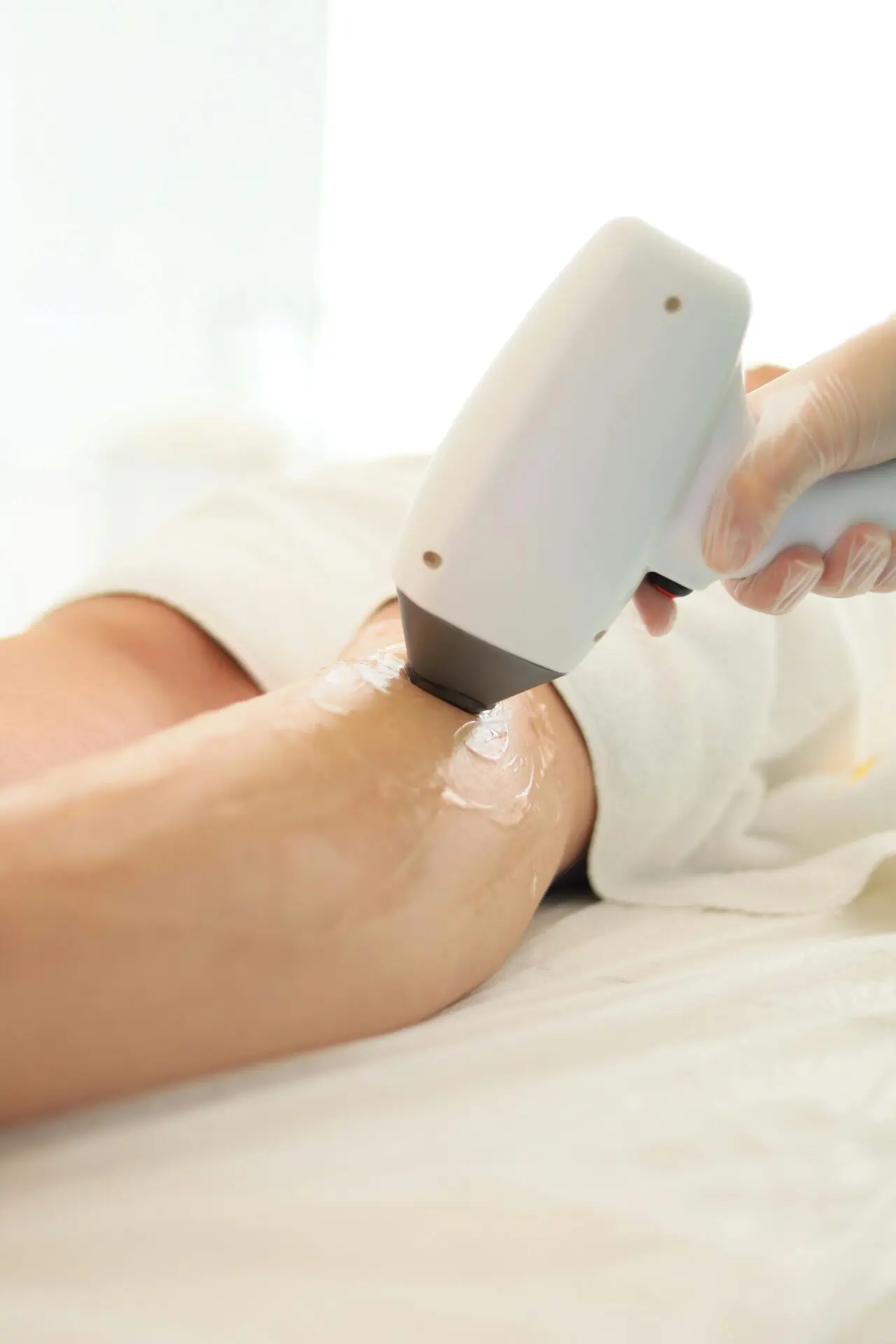 a person receiving laser hair removal